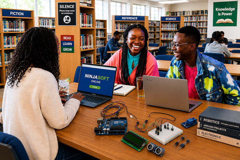 Students learning at Ninjasoft ICT Hub